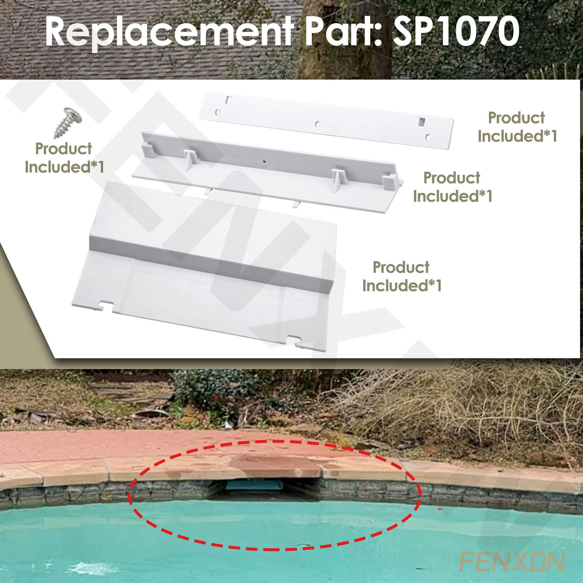 FENXDN dimensions clearly labeled for quick reference in SP1070 replacements