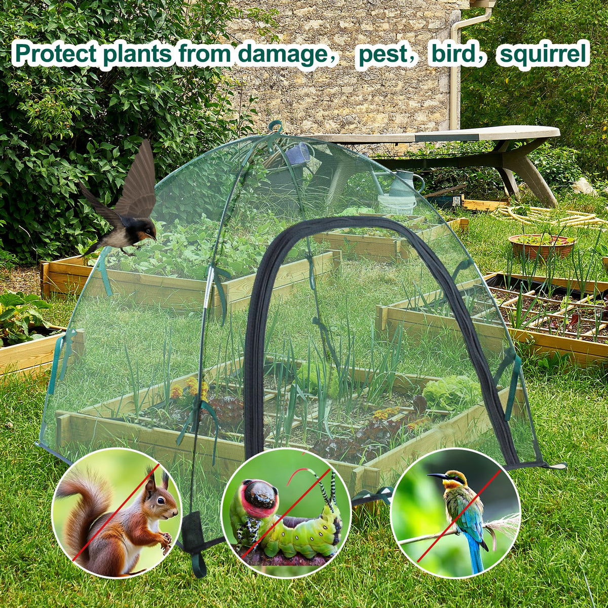 Feoang tear-resistant polyethylene netting withstands weather and handling.