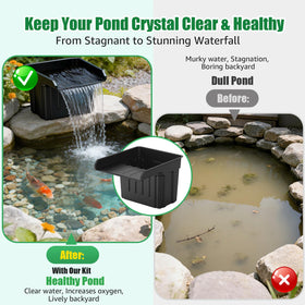 FEOXSHAL 980GPH waterfall pump delivers steady, quiet water flow.