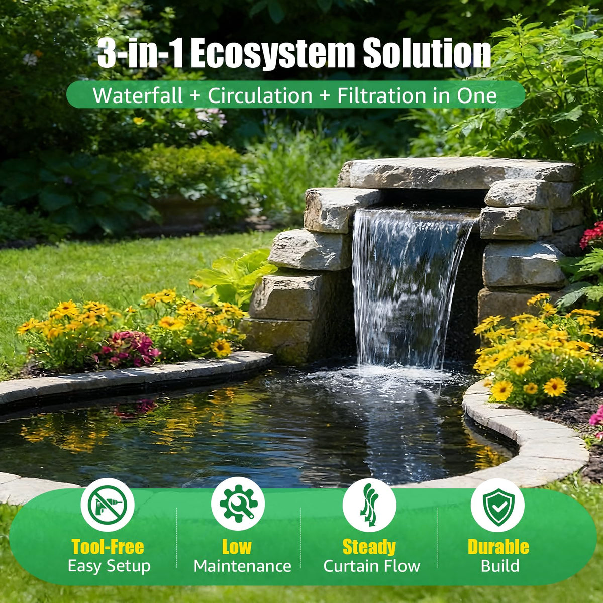 FEOXSHAL filter rings assist mechanical filtration in ponds.