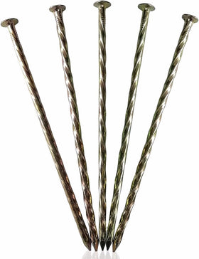 Fercery 12-inch galvanized spiral spike for turf edging provides secure anchoring.