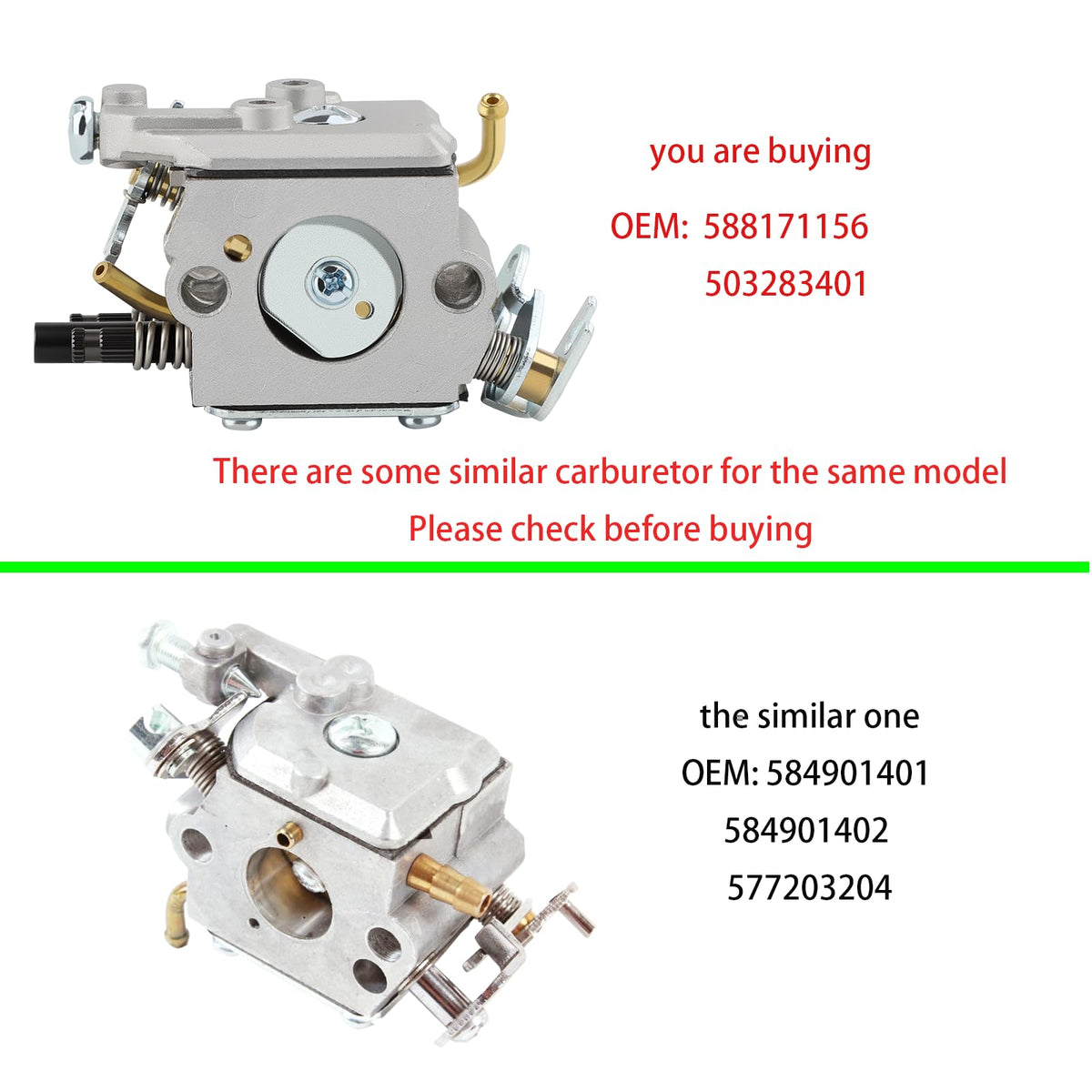Ferilter C1Q-EL24 carburetor fit demonstrates wide compatibility across Husqvarna models.
