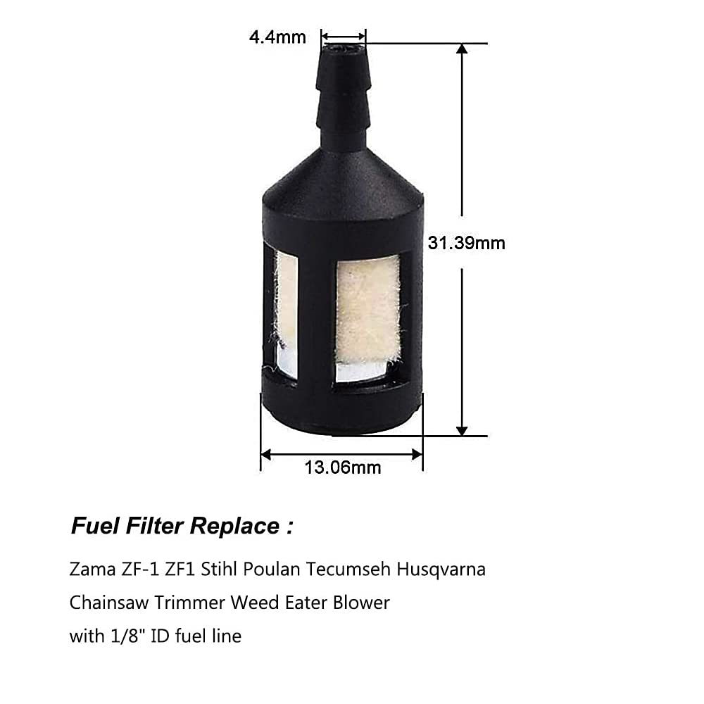 Ferilter fuel line 0.080 x 0.140 for Ryobi, robust path