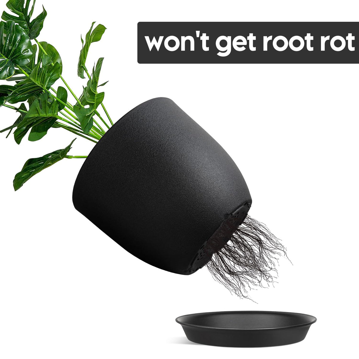 Ferlypote 8-inch pot with deep planting space supports larger herbs and flowering plants.