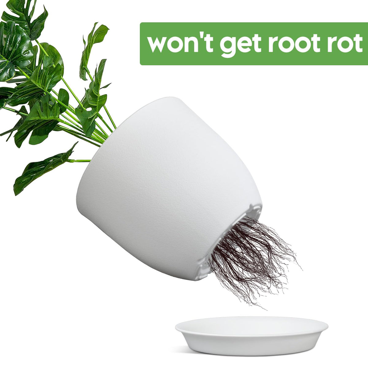 Ferlypote pot with a matte finish exterior that suits modern decor.