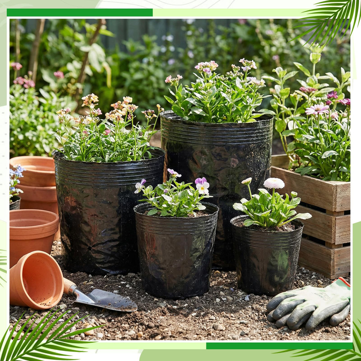 Ferrochef indoor-outdoor plant pots suitable for homes, patios, and greenhouses.