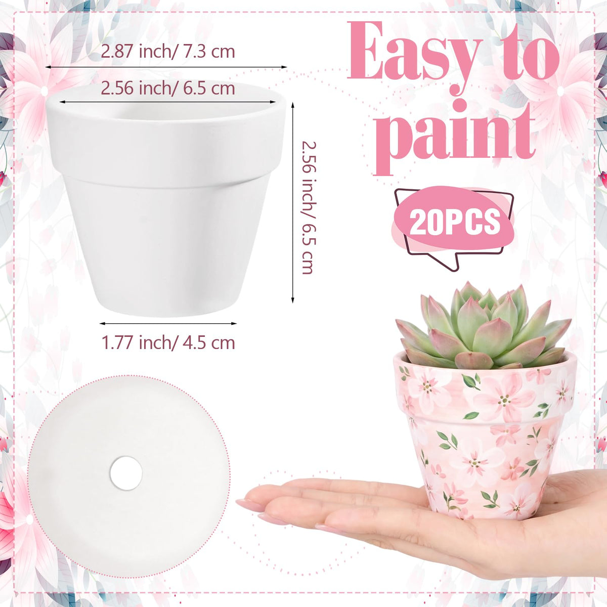 Ferrochef mini ceramic pot with unfinished surface for DIY.