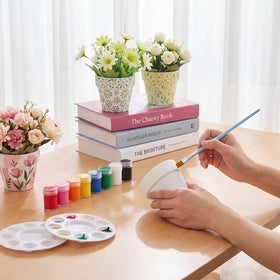 Ferrochef white ceramic pot ideal for crafts and classroom use.