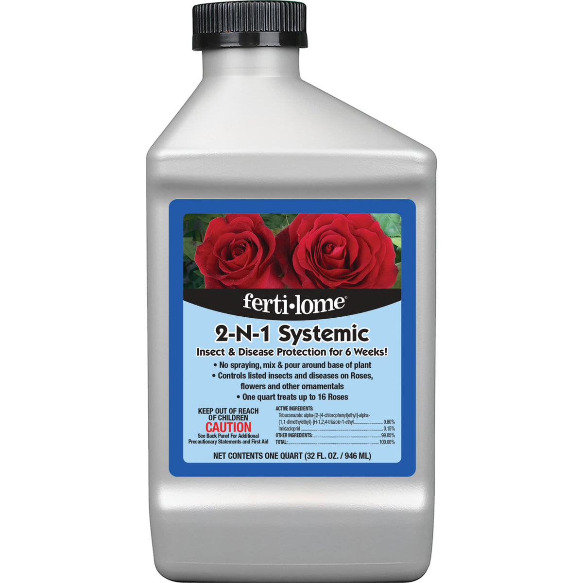 Ferti-Lome 2-N-1 Systemic base application protects shrubs and flowers.