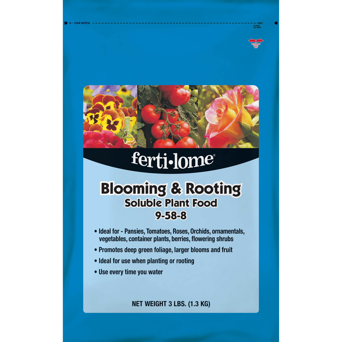 Ferti-Lome Blooming & Rooting Food enhances blooms for flowering shrubs and fruiting plants