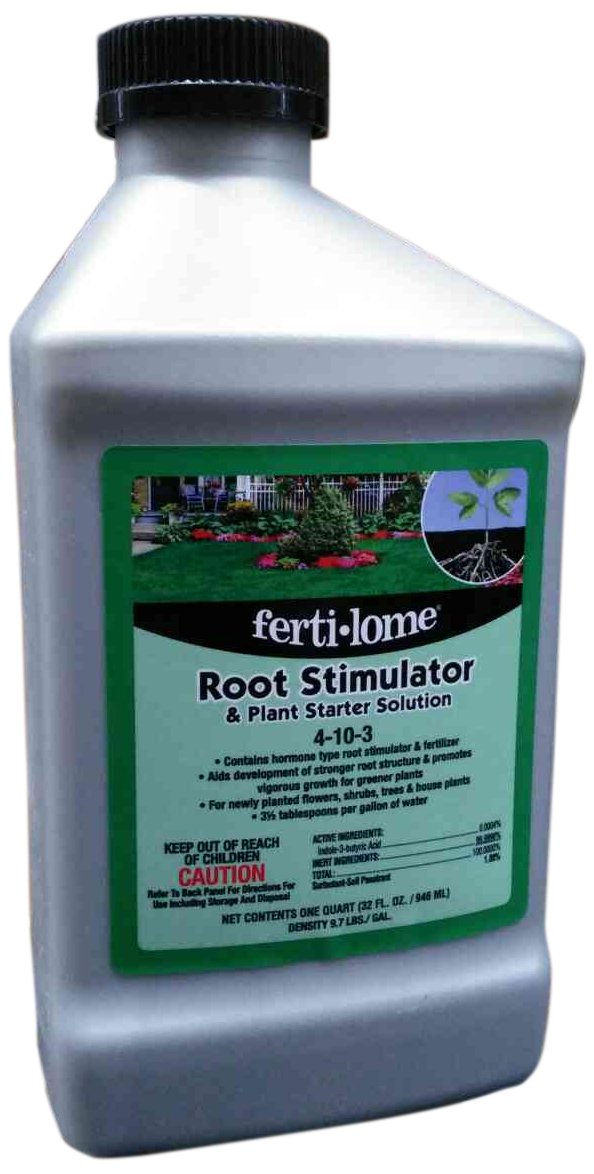 ferti-lome root-stimulator 32oz bottle promotes early root growth for transplanted plants