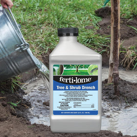 Ferti-Lome Tree & Shrub Drench bottle-32oz highlights ready-to-use bottle for convenient outdoor use.