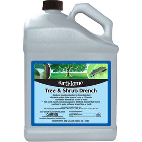 Ferti-lome Tree & Shrub Drench bottle for outdoor tree protection and root uptake.