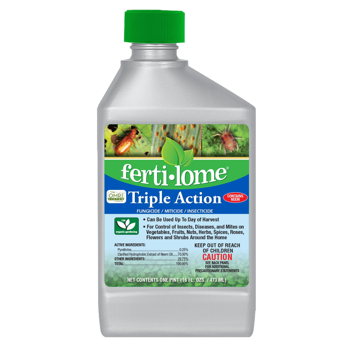 Ferti-Lome Triple Action 16oz bottle ready for versatile plant protection.