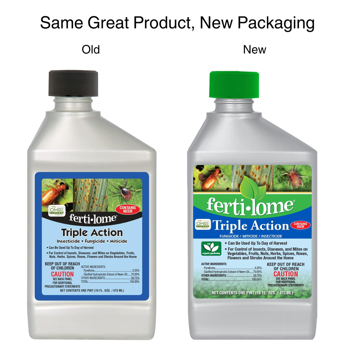 Ferti-Lome Triple Action spray on garden plants for comprehensive protection.