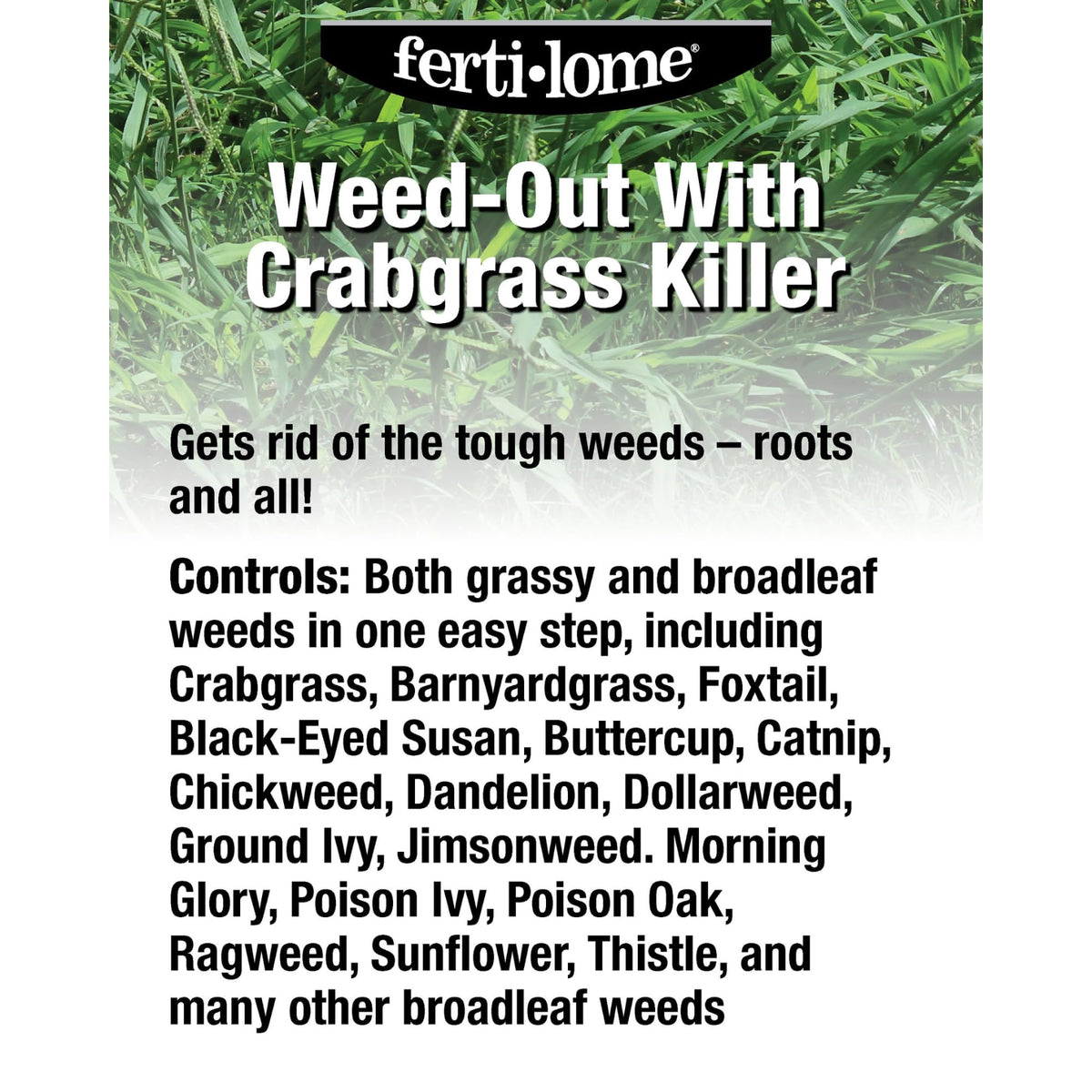 Ferti-Lome Weed-Out product coverage up to 5000 sq ft, ideal for larger, established lawns.