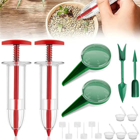 Fertile Rain mini seed spreader—compact design enables precise sowing.