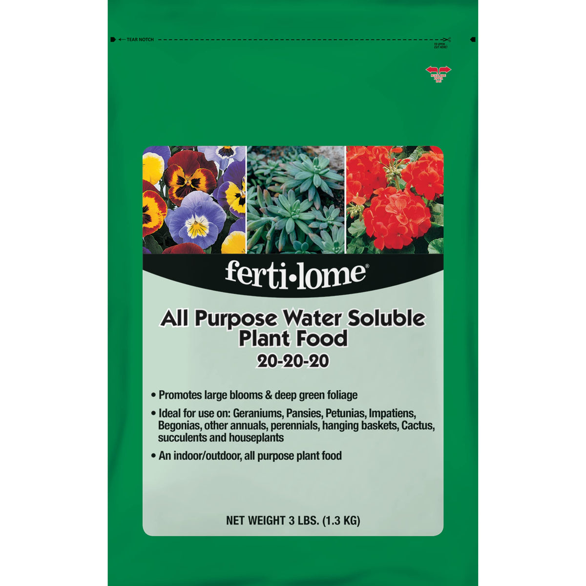 Ferti-lome all-purpose 20-20-20 bottle boosts growth and vibrant blooms.