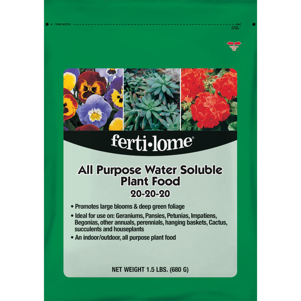 Ferti-lome all-purpose 20-20-20 plant food jar ready to mix for vibrant blooms