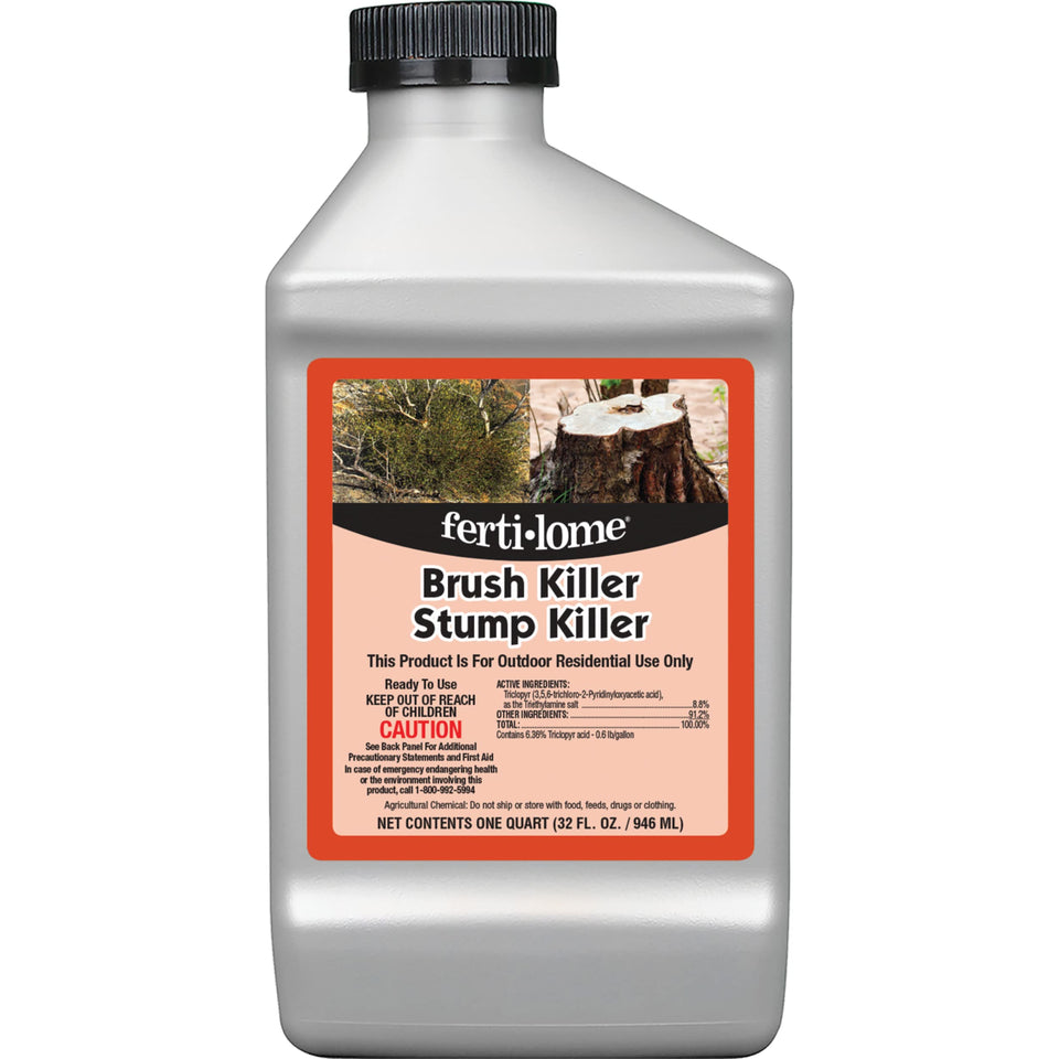 Ferti-lome Brush Killer Stump Killer bottle front view for outdoor stump removal.