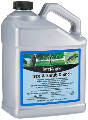 Fertilome gallon systemic insect drench bottle provides tree and shrub protection