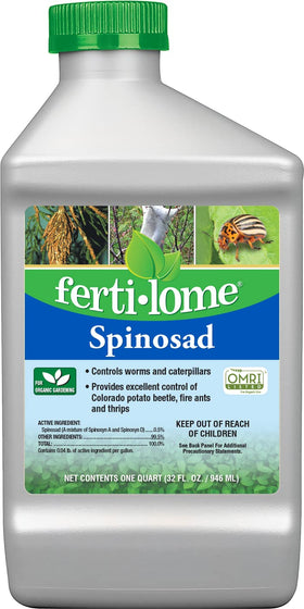 Ferti-lome Spinosad bottle being poured for outdoor pest control