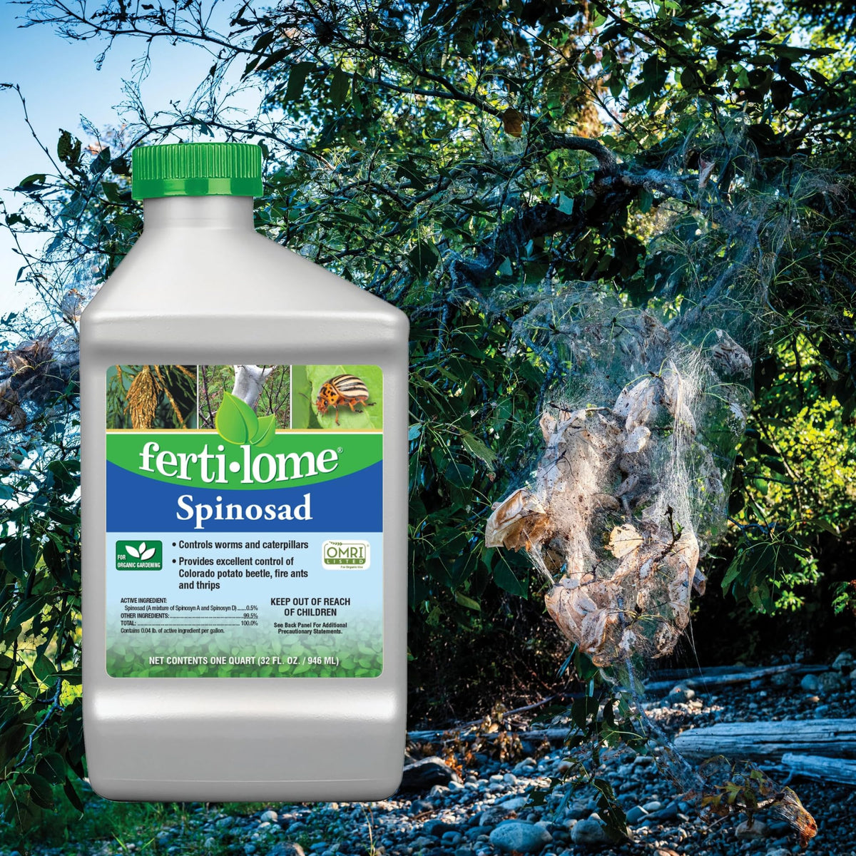 Ferti-lome Spinosad concentrate being diluted for ready-to-spray outdoor use