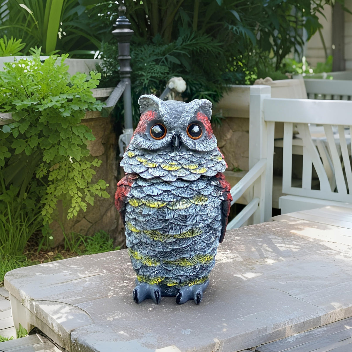 FESTGLOX outdoor owl decor guards yard from birds