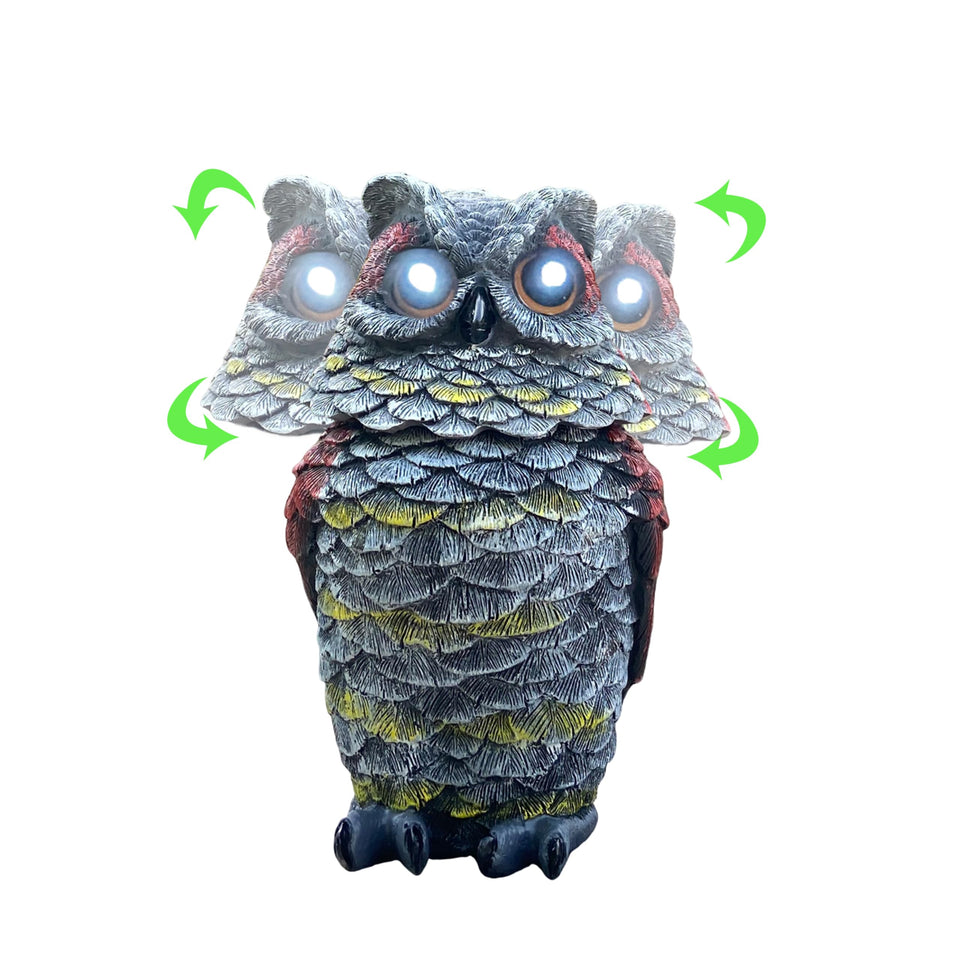 FESTGLOX rotating-head owl deters garden birds from plants and yard