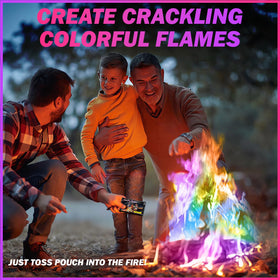 FESTIVALCOS Colorful Flames green flame packet adds vibrant color to outdoor gatherings.
