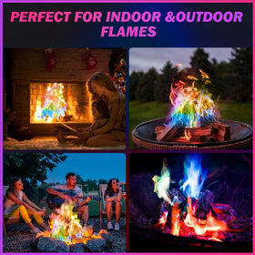 FESTIVALCOS Colorful Flames long-lasting packet provides about 30 minutes of color.