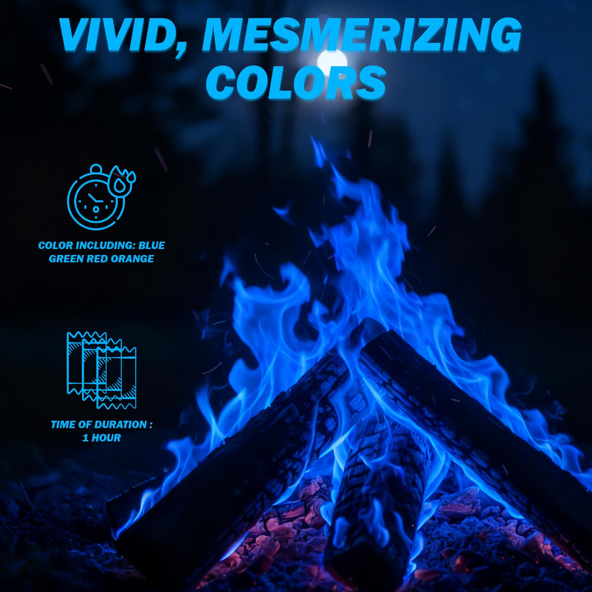 Festivalcos Colorful Flames Purple Packet delivers striking purple flames at gatherings.