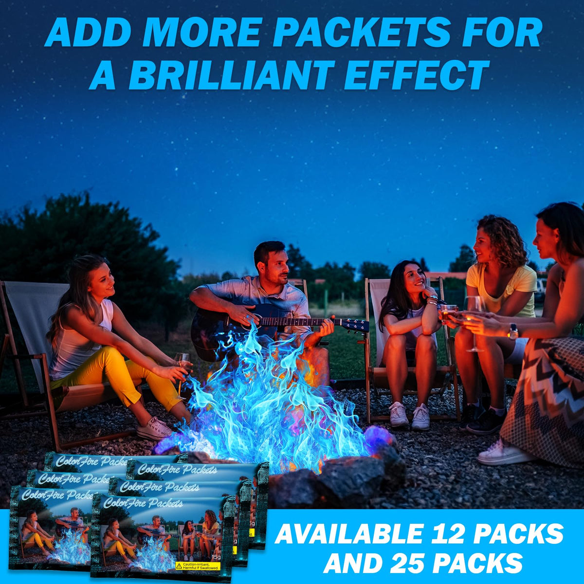Festivalcos Family-Friendly Flame Packet safe for kids and pets outdoors.