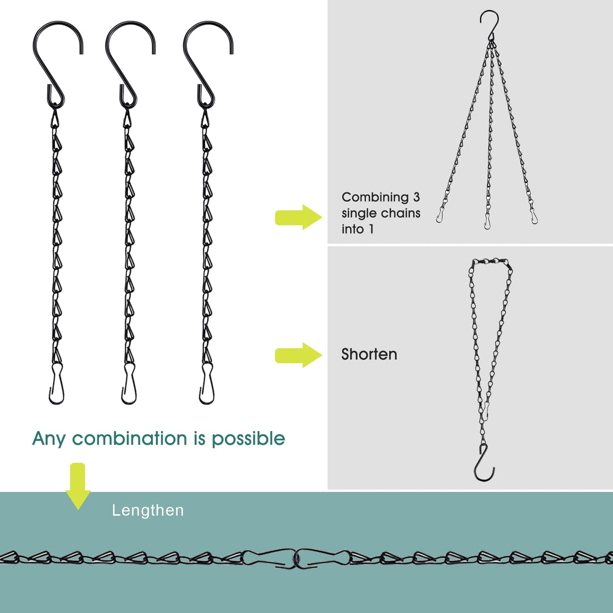 Fetanten adjustable-length chain lets you customize hanging height