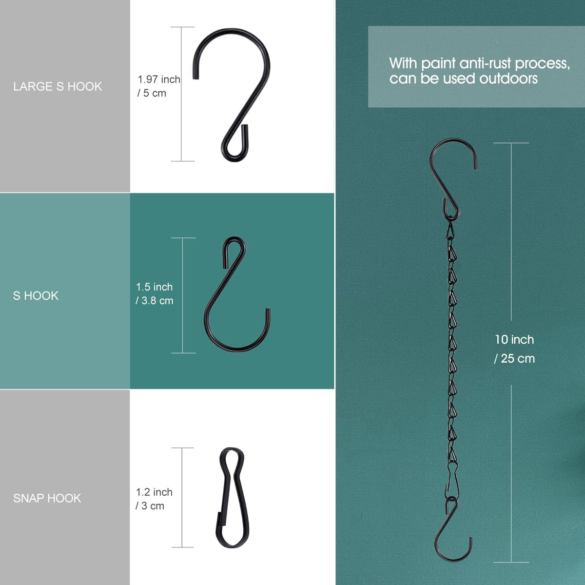 Fetanten hanging basket chains hold up to 12 pounds for heavier planters