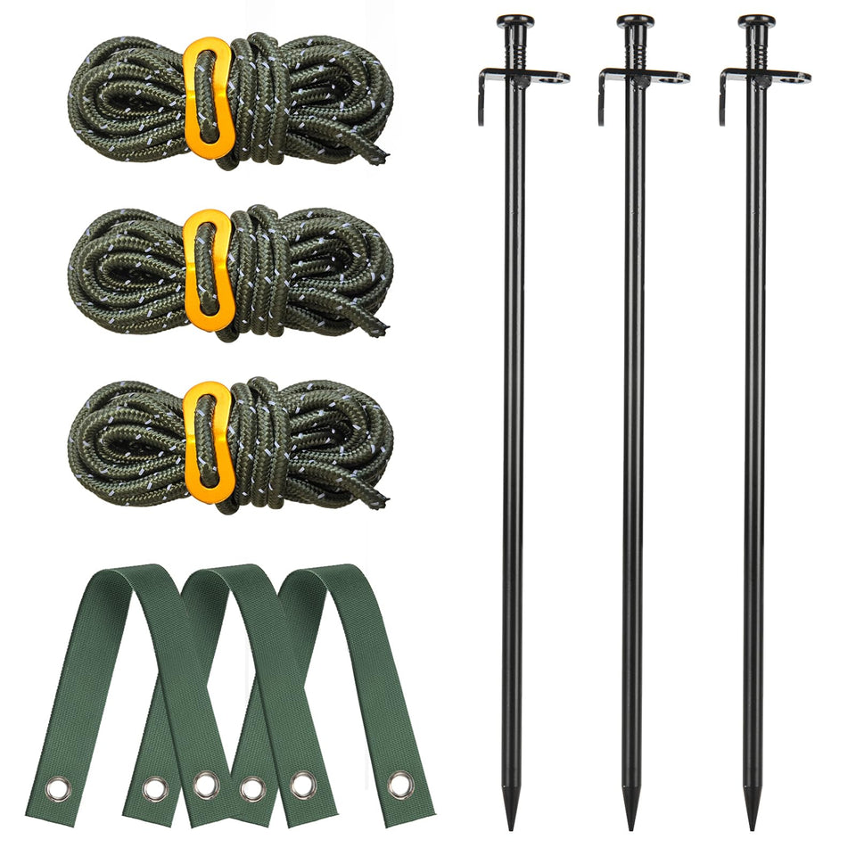 Fetanten tree stake kit close-up; sturdy steel stakes supporting upright growth