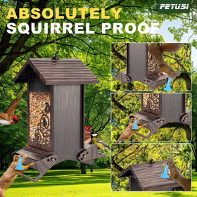 FETUSI 5lb capacity outdoor feeder ready for refilling