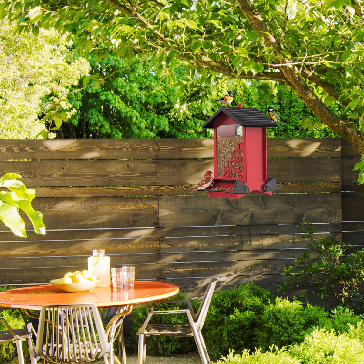 FETUSI bilateral perches support natural feeding behavior in your yard.