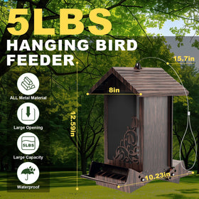 FETUSI metal wild bird feeder outdoors with rust-proof coating