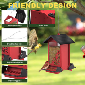 FETUSI squirrel-proof feeder top view showing secure lid for pest-free outdoors.