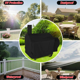 Weather-resistant design guards against rain, snow, and hail for outdoor grills.
