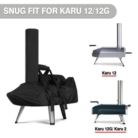 FEVERCOVER chimney bag with Ooni Karu 12 adds storage for accessories