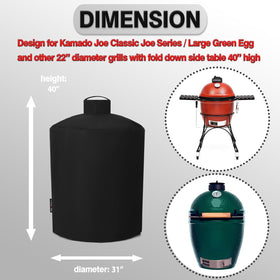 FEVERCOVER Kamado Joe Classic cover fits securely outdoors