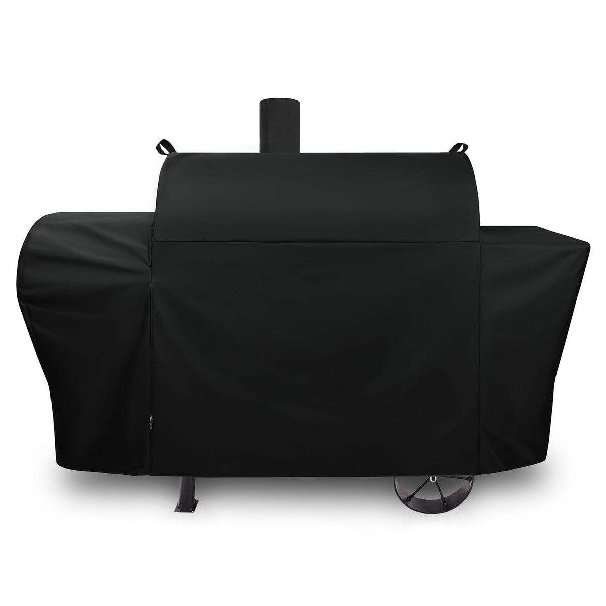 FEVERCOVER Longhorn grill cover protecting Oklahoma Joe's grill from rain and dust.