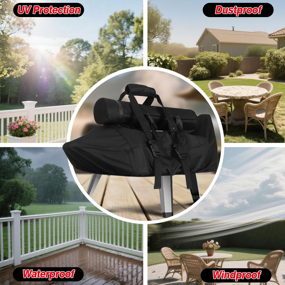 FEVERCOVER wind resistant fit keeps oven secure outdoors
