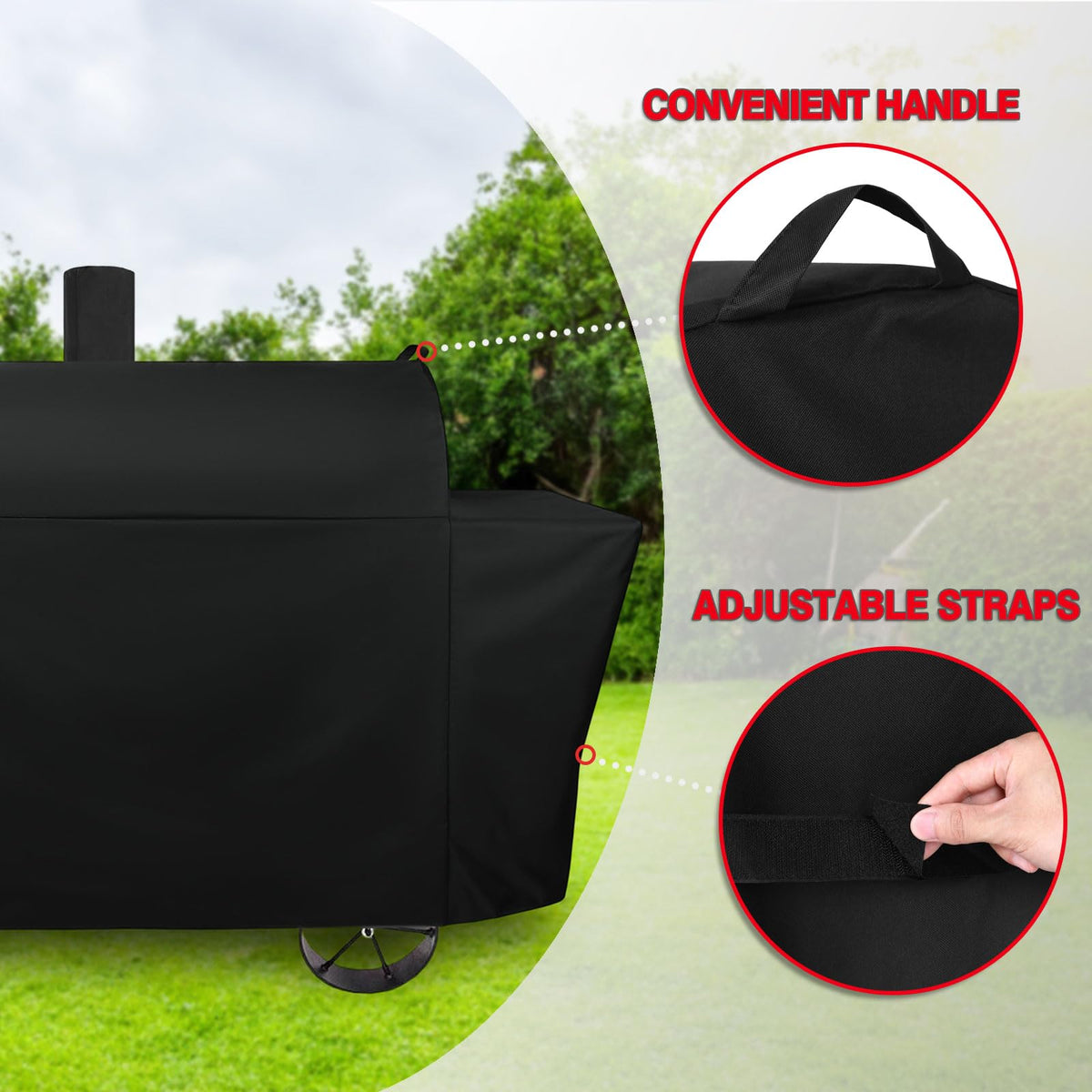 FEVERCOVER waterproof grill cover guards your grill from rain and snow.