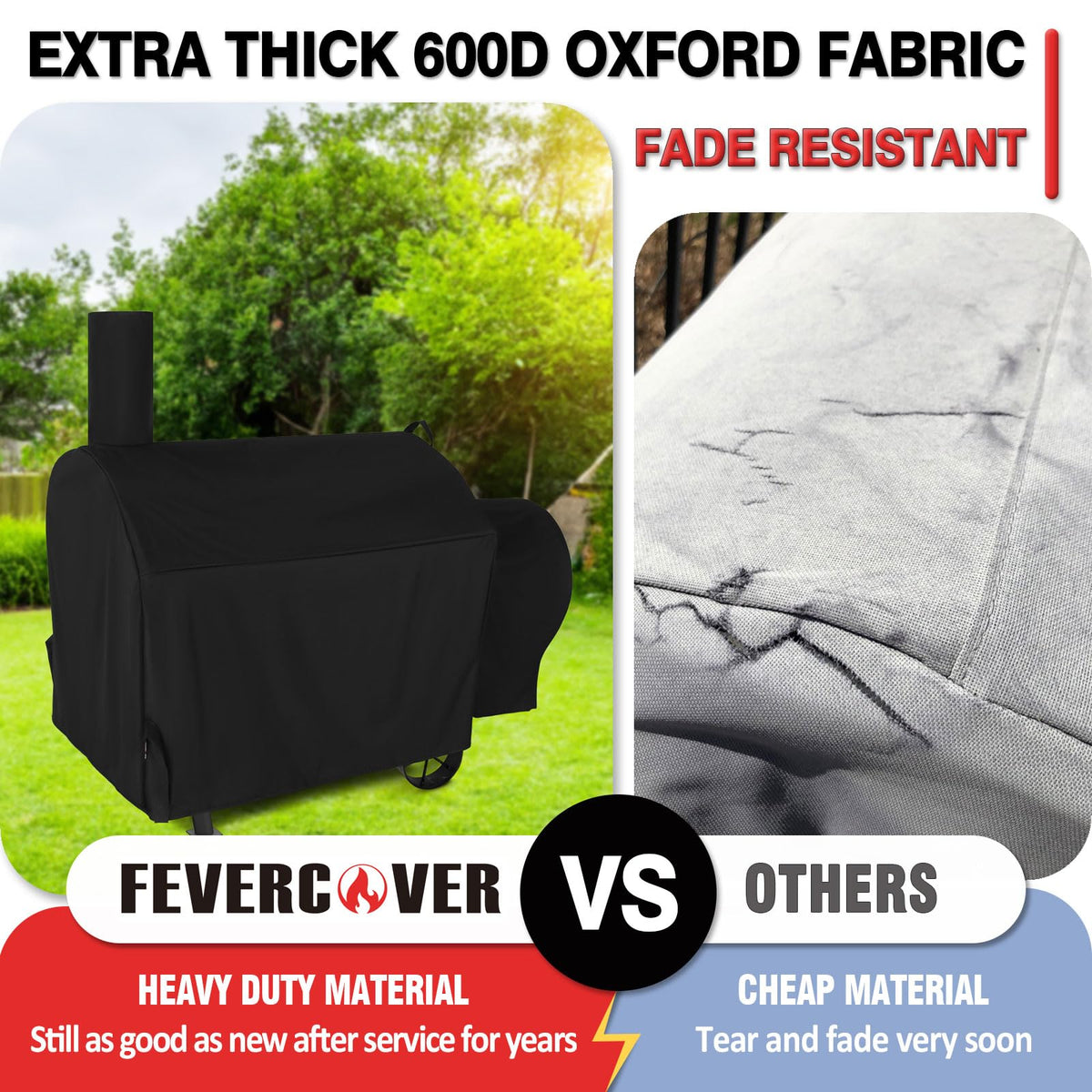 Adjustable straps and handle keep the FEVERCOVER secure in wind.