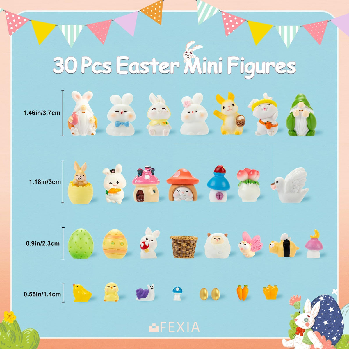 FEXIA bunny mini collectible adds charm to Easter baskets and table settings.