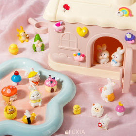 FEXIA resin figurines resist fading for long-lasting Easter display.