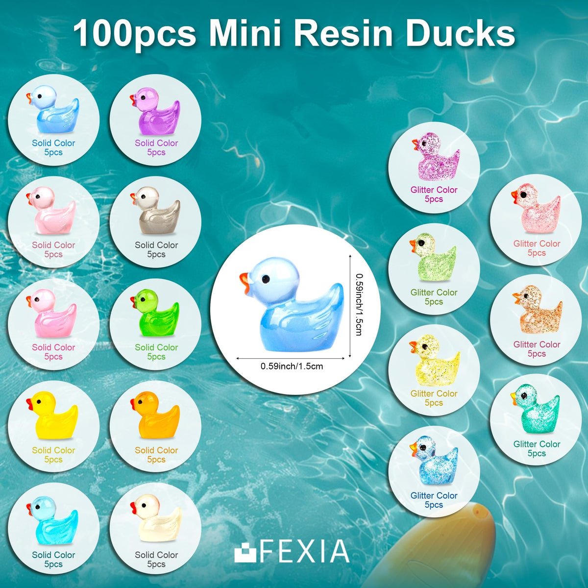 FEXIA glitter ducks add festive sparkle for party decor and crafts